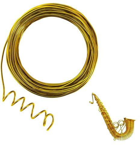 152 cm guld hantverkstråd i aluminium, 18 Gauge 1 mm tjocklek skulpteringstråd, armaturtråd för skulptering, böjbar metallhantverkstråd för att göra dockor skelett gör-det-själv-hantverk