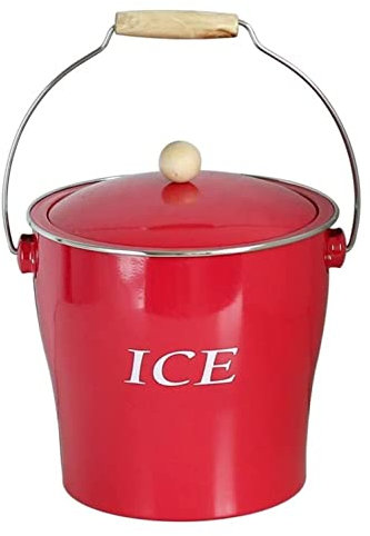 Pimex Seau à Glace, Seau À Glace Seau À Champagne Seau À Vin Seau À Glace Épaissi Seau À Champagne en Métal Ménage Double Couche avec Couvercle Seau Refroidisseur De Bac À Glace