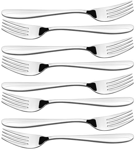 Ramddy Lot de 8 grandes fourchettes de service en acier inoxydable pour buffet 24 cm