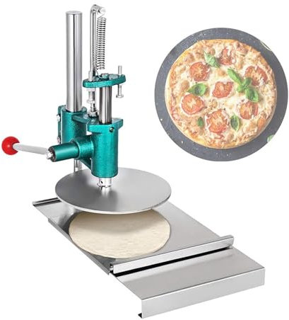 CCKUHN Teigroller, Teigausrollmaschine, Nudelmaschine, kommerzielle manuelle Presse aus Edelstahl für Pizzateig, Pizzateigpresse für den Haushalt für Pizza, Tortilla, Dosa, 14 cm