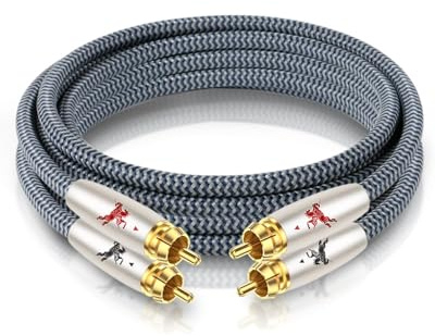 Impeto Cable RCA Hifi Haut de Gamme Câble RCA Audio Stéréo Male Male 5m, haute qualité audiophile 6N OFC, Compatible Pour CD, Amplificateur, Home Cinéma et Systèmes HiFi 5m
