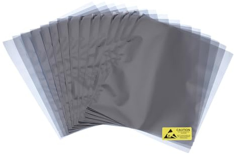 QUARKZMAN 15pz Buste Antistatiche ESD Borsa Schermante Aperta Piana Borsa Antistatica per Dispositivi Elettronici 12,2x13,8 Pollici (310 * 350mm)