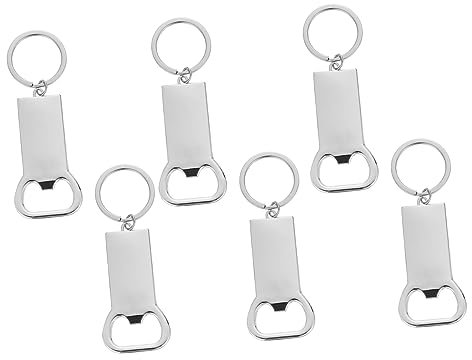 Ciieeo Lot De 6 Porte-clés En Métal Avec Décapsuleur Photo Personnalisable Pour La Famille Et Les Amis