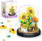 Set di Blocchi di Costruzione di Fiori Set di Blocchi di Costruzione di Girasole 558 Pezzi con Copertura Protettiva Set di Costruzioni con Bouquet di Fiori Adatto per Decorare Stanze,Uffici