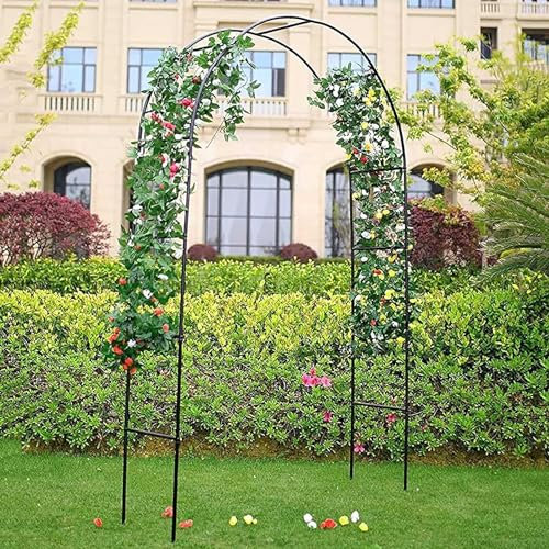 Metall-Garten-Pflanzenbogen Rankgitter für Kletterpflanzen, ideal für Rosen, Reben und Blumen, Outdoor, Rasen, Hinterhof und Terrasse, Dekoration, stabiles und stilvolles Design für