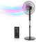 PureMate 16-Inch Pedestal Fan with Remote Control and LED Display, 3 Operational Modes, 80° Oscillation, Adjustable Height and Pivoting Head for Powerful, Quiet Cooling. Ideal for Homes, Offices