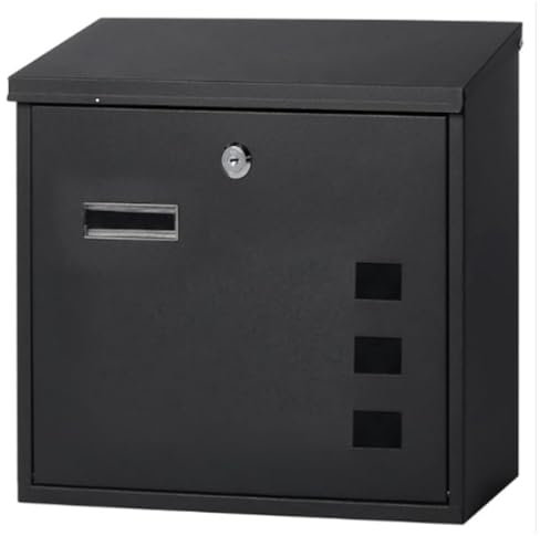 Cassetta Postale Nera per Esterni con Serratura, Cassette Postali da Parete di Grande Capacità, Finestra di Visualizzazione Trasparente Ingrandita, Possibilità di Conservare Varie Lettere e Pacchi(Gra