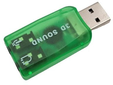 Asuinxurr USB-Soundkarte, Externe Soundkarte, USB auf 3,5 mm Stereo-Audioadapter für Win 7 8 Android-Lautsprecher Laptop-Headset Grün