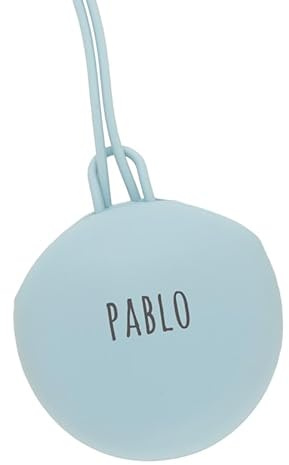 Mi Pipo - Portachupete Bebe Personalizado Gummy | Caja Chupetes bebes Silicona de Grado Alimentario, Libre de BPA, Seguro | Personalizado con Nombre, Para 2 Chupetes, Fácil de Limpiar | Azul Soft