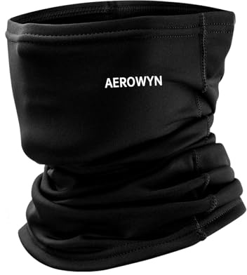 AROWYN Cache Cou Moto Hiver Coupe-Vent Tour de Cou Thermique Masque Homme Femme Polaire Élastique Ski Balaclava Multifonctionnelle Anti-Poussière Épais Vélo Noir