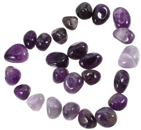 HONITANO Natural Purple Quartz Tumbled Stones Polished Gemstones for Vase Filler Jewelry Making Fish Tank Decor Unique Healing Crystals for Garden and Rock Collection