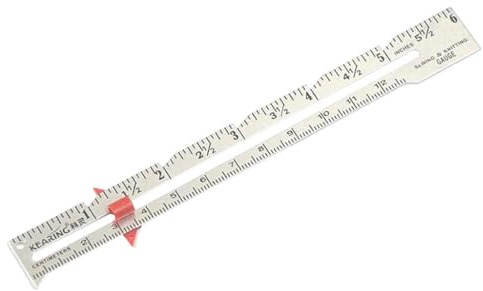 wueiooskj Symått med glidande reglage Lätt att använda upprepad markering och hantverk 15 cm symått med reglage Gör-det-själv fållstickning Plaggmönster Linjal med fast kant