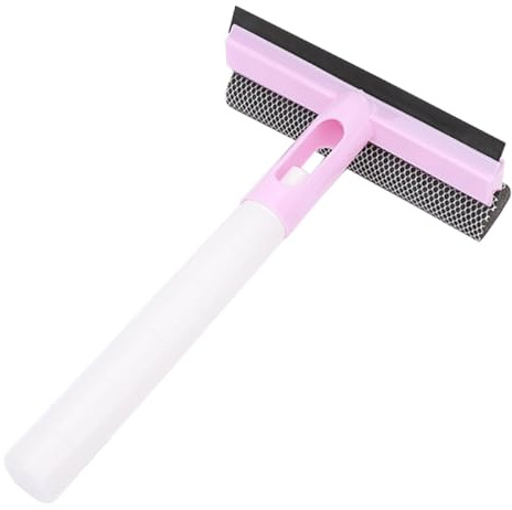 VALICLUD Window Cleaning Squeegee with Spray Function Pink Sponge Glass Wiper for Bathroom and Household Window Washing