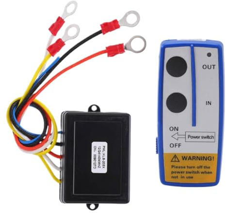 Kit interruttore telecomando wireless per verricello con ricevitore 12V 24V compatibile con ATV(Blue)