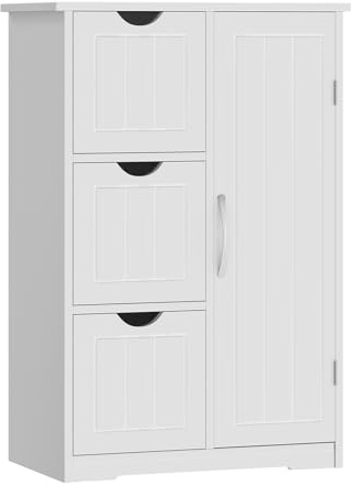 Sweetcrispy Badezimmerschrank, Badschrank,Hochglanz Weiß, 60 x 30 x 81 cm