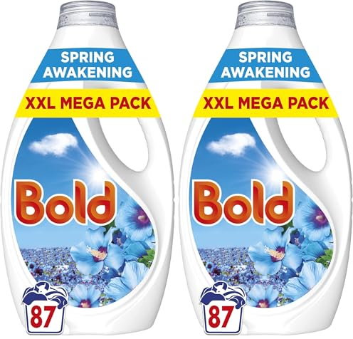 Bold Washing Liquid Laundry Detergent 87 Washes, 2.697l, Spring Awakening, Outdoor Freshness That Lasts And Lasts With Build In Stain Remover And Lenor Freshness (Pack of 2)