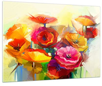 Bilder auf Glas 100x70cm Glasbild Blumen Frühling Flora Garten Groß Wanddeko Bild im Glas Schlafzimmer Küche Deko Wandbilder Dekoration Wohnzimmer Modern Wall Decor Wand Kunstdruck Art GAA100x70-2877