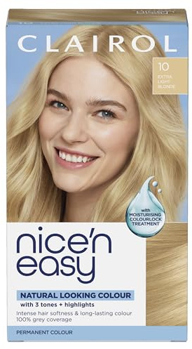 Clairol Nice'n Easy Crème, Natural Looking Oil Infused Permanent Hair Dye, 10 Extra Light Blonde