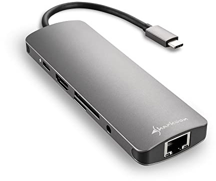 Sharkoon USB 3.0 Type C Combo Adapter scheda di interfaccia e adattatore HDMI, RJ-45, USB 3.2 Gen 1 [3.1 Gen 1] (Sharkoon USB 3.0 Type C Combo Adapter)