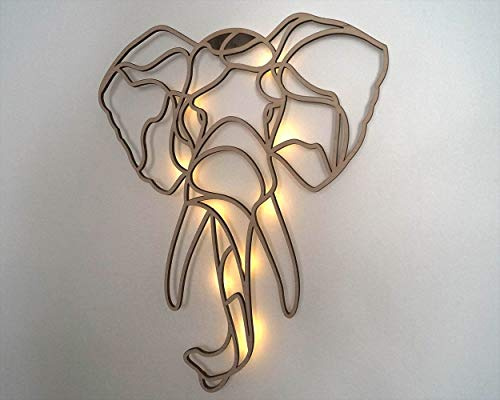 kh Teile Wanddeko Holz Elefant Wandbild Afrikanisch Wanddekoration Innen Außen Dekoration Wandbild Geschenk Idee zB. Wohnzimmer Garten Balkon Deko usw. 50 cm