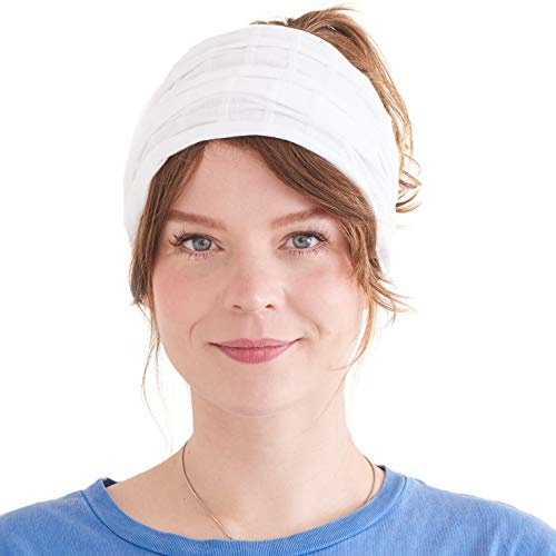 CHARM Bomullsbandana Pannband för Män & Kvinnor, Vit