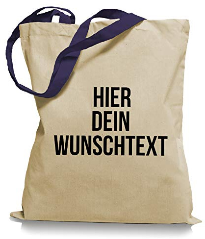 Ma2ca Stoffbeutel Jutebeutel mit Wunschtext/Selber gestalten mit dem Amazon T-Shirt Designer/Beutel Druck/Designertool Tragetasche/Bag/Jutebeutel WM2