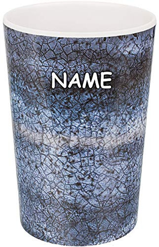 alles-meine.de GmbH Trinkbecher/Becher - Marmor - Retro & Nostalgie Design - schwarz/anthrazit grau - inkl. Name - 320 ml - BPA frei - aus Melamin - Tasse - Zahnputzbecher / ..