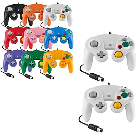 Controller per Game Cube bianco e switch con cavo Gamepad Joypad (bianco)
