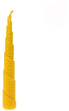 Hahn 100% Bienenwachs Spiralkerze gedreht 200x28mm