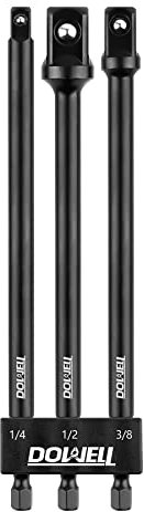 DOWELL Schlagfeste Stecknussadapter-Set Verlängerungsbit mit Halterung für 1/4-Zoll, 3/8-Zoll und 1/2-Zoll Antrieb Steckschlüsselsatz