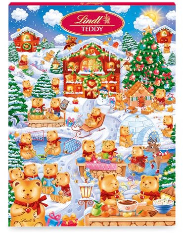 Lindt Teddy, Calendario de Adviento de Navidad, Juego Oculto, 265 g
