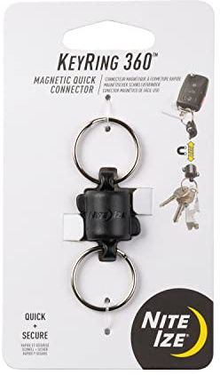 Nite Ize Polycarbonate Keyring 360 Magnetic Quick Connector, Magnetic Locking Split Rings for Keys
