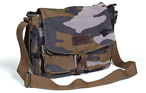 Gootium Sac à bandoulière en toile - Sac à bandoulière vintage militaire, camouflage, Durable, militaire, vintage
