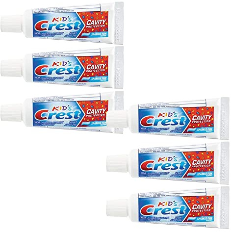 Crest Kids Cavity Protection Toothpaste, Sparkle Fun, Travel Size 0.85 oz (24g) - Pack of 6