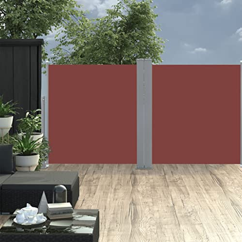 INLIFE Toldo Lateral Extensible Plegable para Terraza, marrón 120 x 600 cm