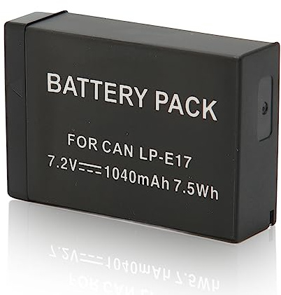 Batterie LP-E17, Batterie Lithium-ION Intelligente Haute capacité pour Appareil Photo 200D II R10 RP 750D M6mark2 800D 850D 77D 760D M3 M5, 7,5 Wh 1040 MAh