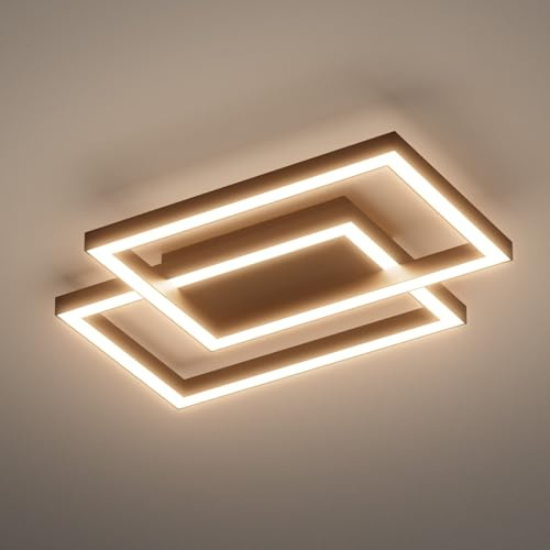 Klighten LED Geometrisch Deckenleuchte Schwarz 35W 3000K, L40 x W30 x H4 cm | LED Warmeweiß deckenleuchte modern, Aluminium und Acryl, Geometrisch Deckenlampe für Schlafzimmer Wohnzimmer Flur Esszimmer