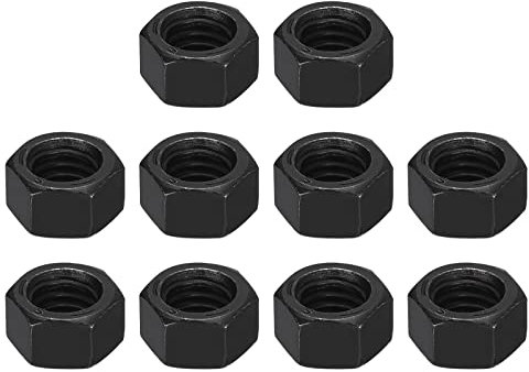 QUARKZMAN 3/8-16 Hexagonales Tuercas, Carbono Acero Grado 8.8 Negro Óxido Hexagonal Tuerca para Tornillo Perno, 10 de Paquete