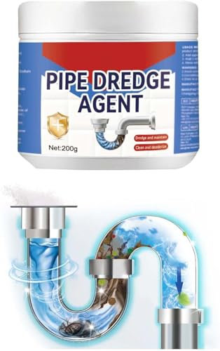 Pipe Dredge Agent, Leistungsstarker Waschbecken- und Abflussreiniger, Kraftvolles Pulver zur Beseitigung Verstopfter Rohre, Powerful Pipe Dredge Agent for Kitchen Toilet Pipeline Dredging (1pc)