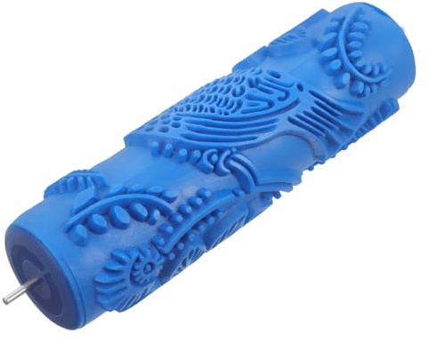 jojofuny 7 Inch Decorative Patterned Paint Roller, Rubber Texture Roller for Drywall Mud & Wall Painting, Easy Clean DIY Art Tool for Ceiling Stucco Exterior Interior Decoration, Handle Not Included