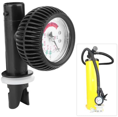 ZJchao PVC Air Pressure Gauge, Ideal for Inflatable Kayak Boat Surfboard Safety Monitoring, 0-5 PSI, Black, Manual, Inflatable Water Sports Equipment, Air Pump, Includes 1 Gauge
