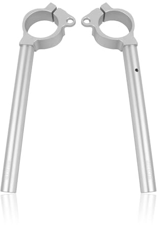 HAONEL Clip On Handlebars Left & Right Aluminum Motorcycle Handle Bar Fork Tube Handlebar Replacement for Kawasaki Ninja ZX-10R ZX10R 2016-2020 (Silver)