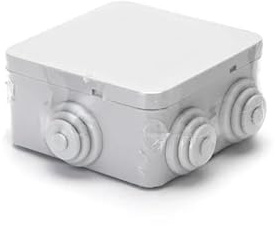 Fyrkantig kopplingsbox IP44 vattentät (100 x 100 x 50 mm) för utomhuselinstallationer och ledningsskydd.