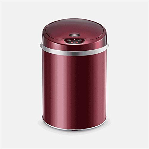 PLMNBQWE Pattumiera a induzione Intelligente, pattumiera Automatica a Forma di Tamburo con Coperchio, pattumiera Domestica in Acciaio Inossidabile per Soggiorno, Cucina, Bagno, pattumiera (D 9L)