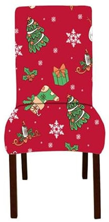 Stuhlhussen Grüne Schneeflocken Stuhlüberzug Spandex Stuhlhussen Schwingstühle Stuhlbezug Waschbar Stuhl überzug Abnehmbare Stuhlbezüge mit Gummiband Hussen für Stühle Stuhlhussen 2er Set