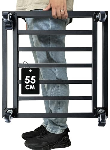Hongsane 55 cm Metall Pflanzenroller, Rollbrett Pflanzen Tragkraft 300kg, Blumenroller Quadratisch mit 360°Drehbare Rädern,Gefäßroller Schwarz für Große Pflanzgefäße im Innen und Außenbereich,1 Stück