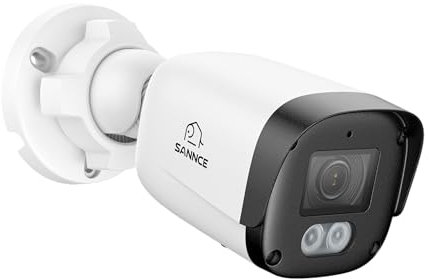 SANNCE 5MP CCTV Security POE Camera for House Outdoor Surveillance with Human/Vehicle Detection, Two-Way Audio, 100ft Night Vision, IP67 Weatherproof, 24/7 Recording, Smart AI Motion Detection 2.0