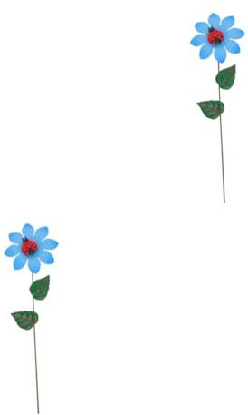 Supvox 2st Schmiedeeiserne Blumendekoration Gartenpfahl Glyzinien Blumengirlande Gartenkunst Gartendekorationen Blumen- Girlandendekorationen Im Freien Rasen Gartenpfähle Blue Eisen