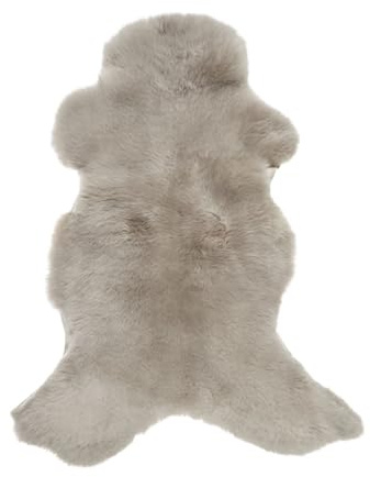 Vanuba - Tapis Naturel en véritable Peau de Mouton 90-100 cm (M), Doux et Chaud pour séjour, Descente de lit ou Coin Cosy - Confort et décoration chaleureuse