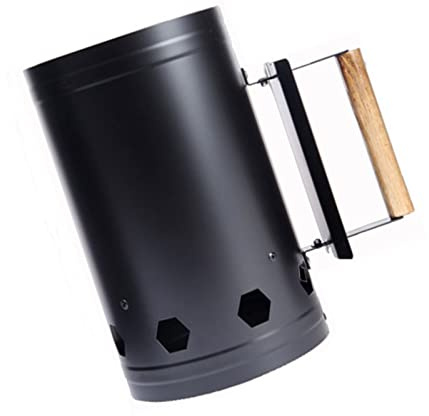 SUNGOOYUE Artor de Piedra de Carbón Resistente Al Calor con Asa de Madera para Parrillas Seguras Al Aire (Black)
